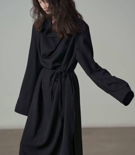 Women Elegant High-end Turtleneck Slim-Fit Long Split Dress