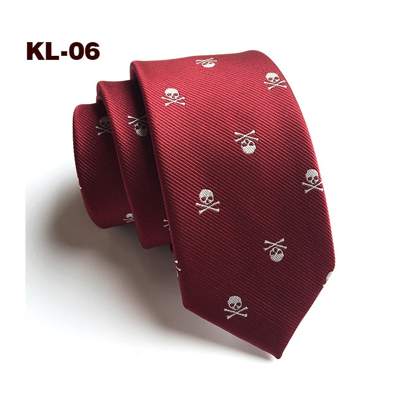 6Cm Narrow Skull Halloween Tie