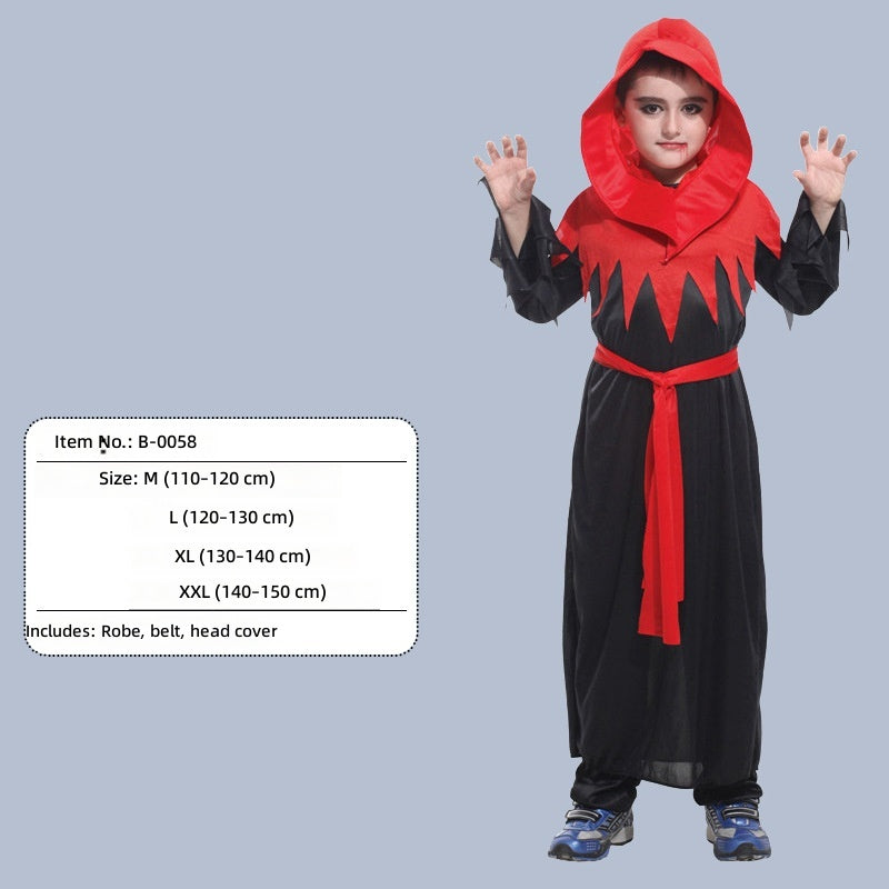 Gothic Vampire Witch Costume For Adults Kids Halloween Cosplay