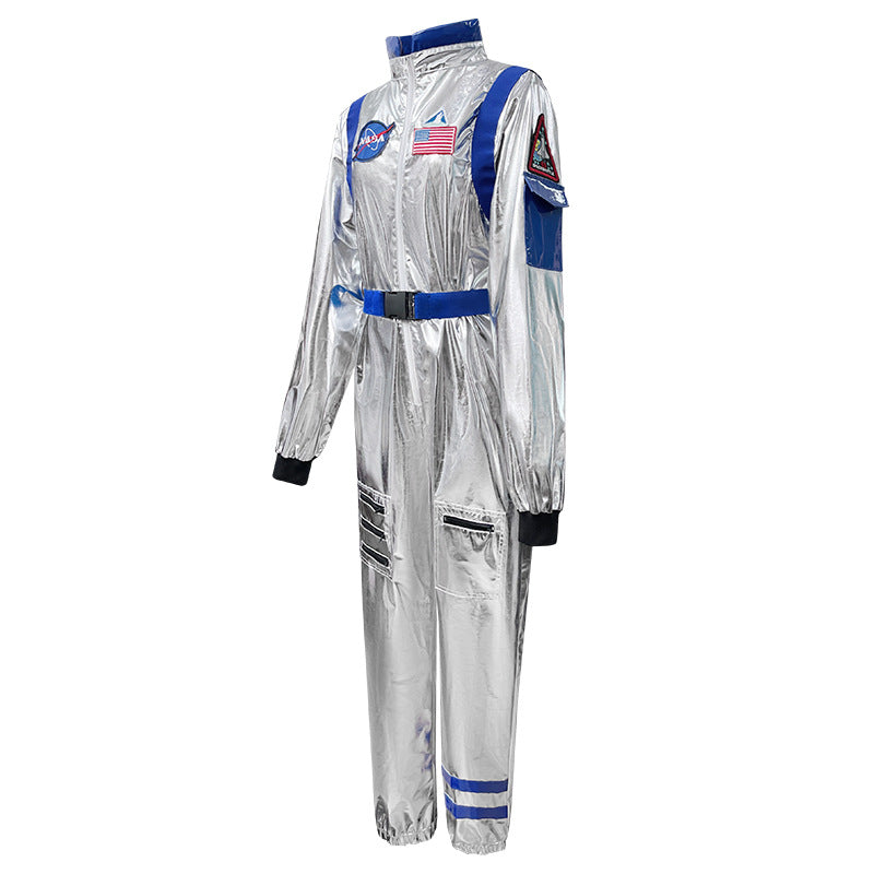 Halloween Adult Astronaut Costume Silver Space Suit Cosplay
