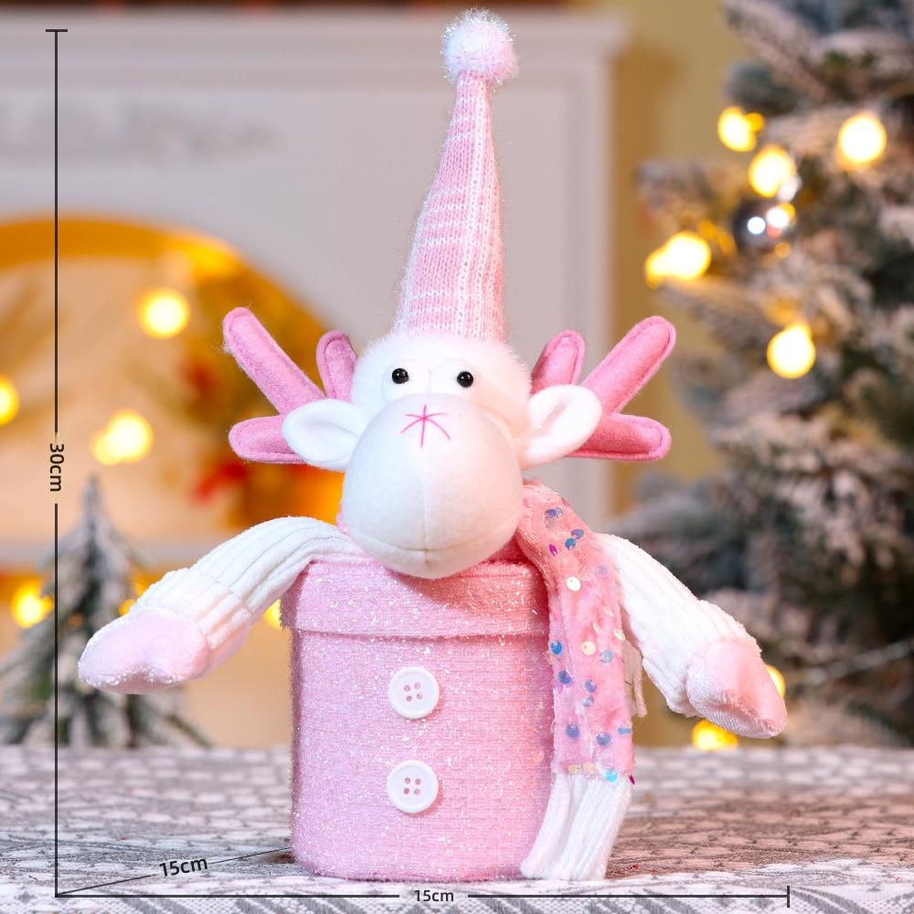 Christmas Apple Candy Gift Box With Santa Snowman Reindeer