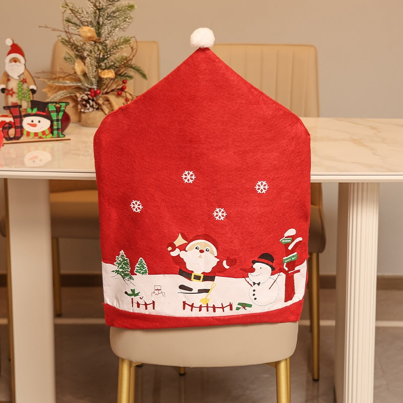 Christmas Cartoon Nonwoven Chair Cover