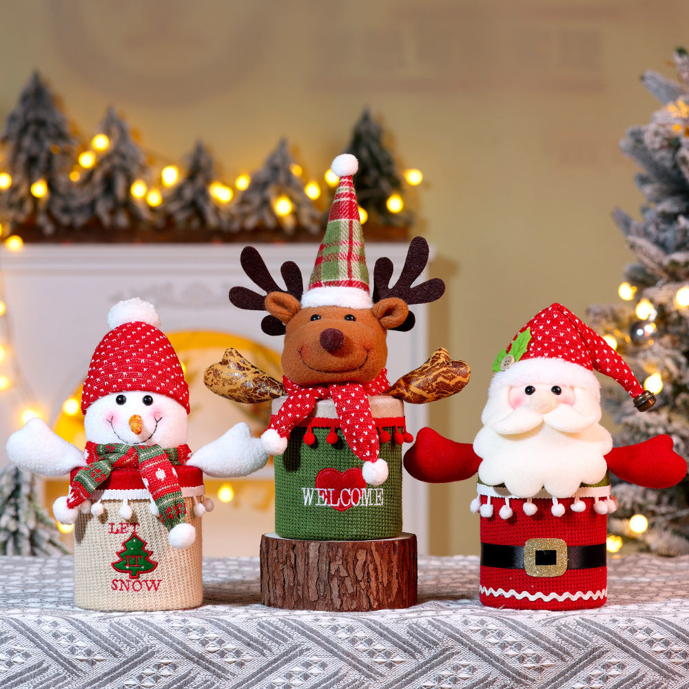 Christmas Apple Candy Gift Box With Santa Snowman Reindeer