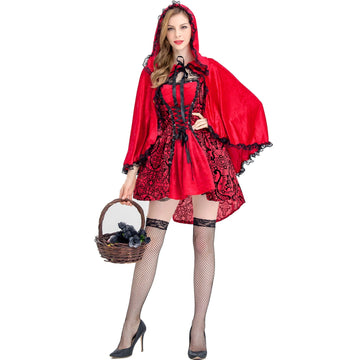 Red Riding Hood Halloween Cape Cosplay Costume Gothic Queen