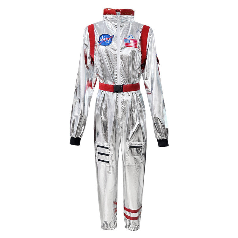 Halloween Adult Astronaut Costume Silver Space Suit Cosplay
