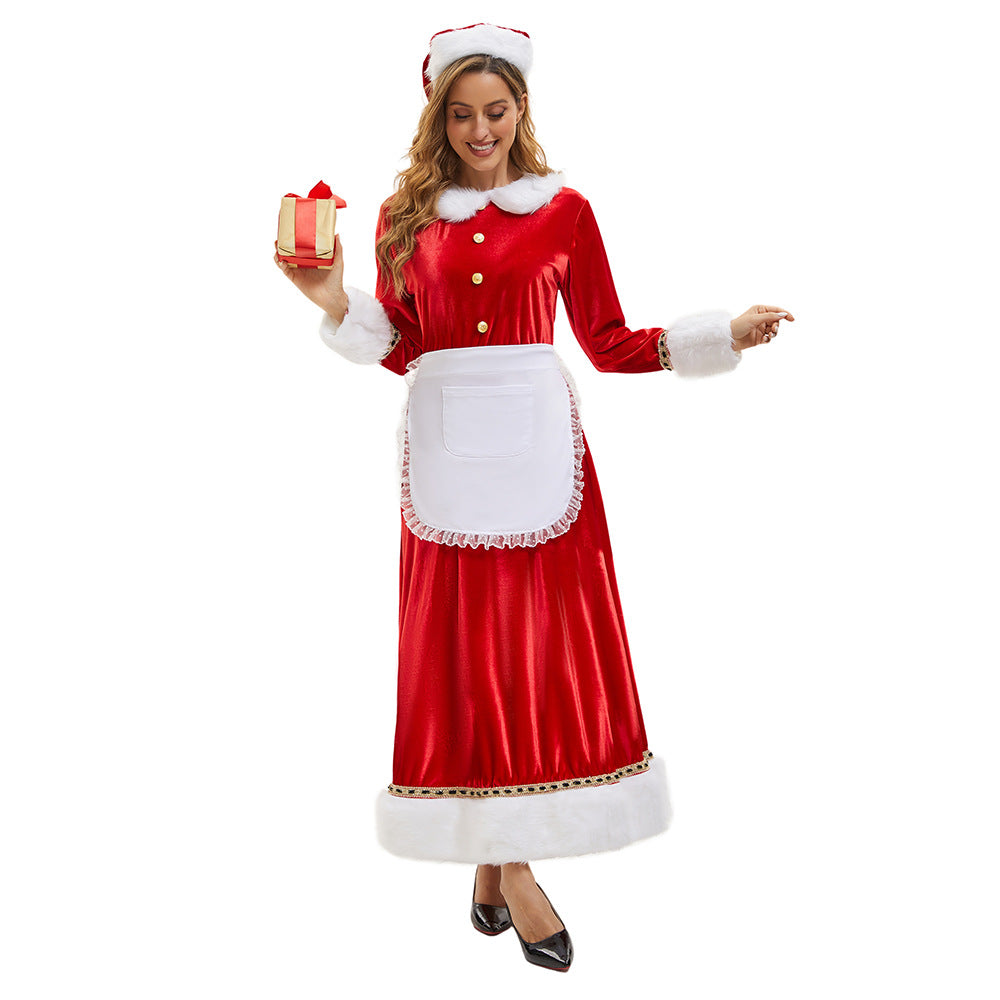 Christmas Adult Women's Dress Santa Costume Party Performance
