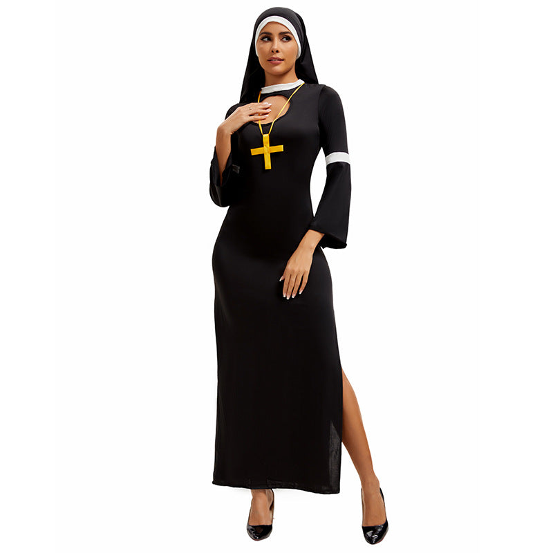 Halloween Costume Nun Uniform Cosplay Role Play