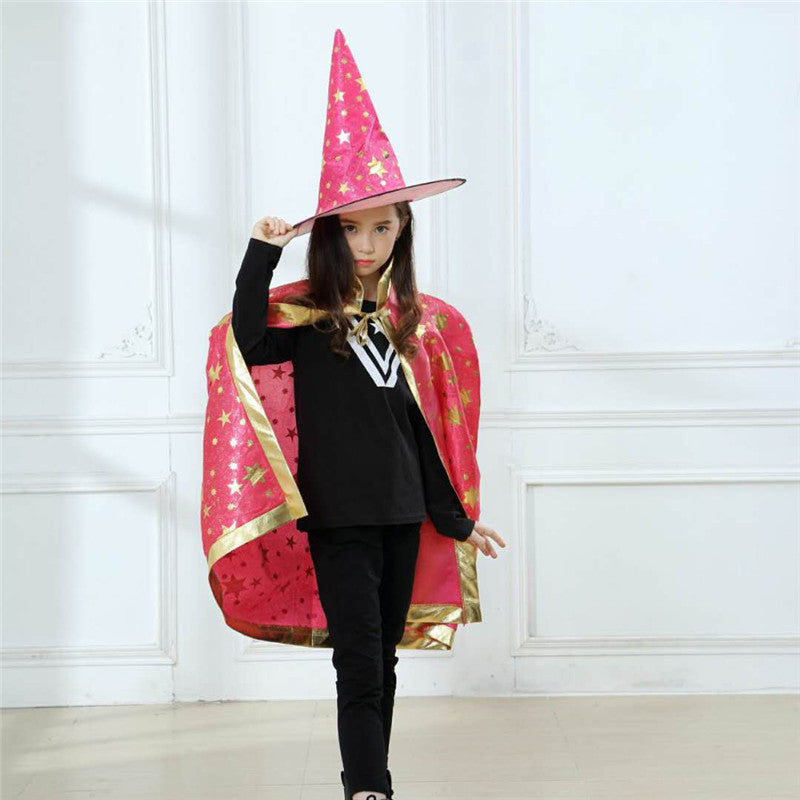 Halloween Witch Cloak Costume For Kids Cosplay Party