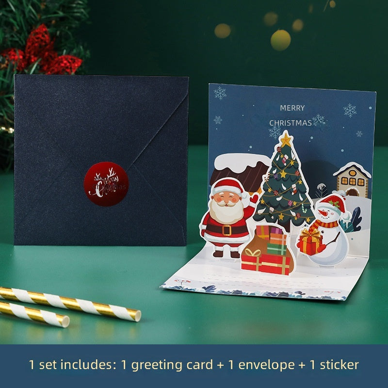 3D Christmas Greeting Cards With Folding Design For New Year, Thanksgiving, And Peace Night Gifts