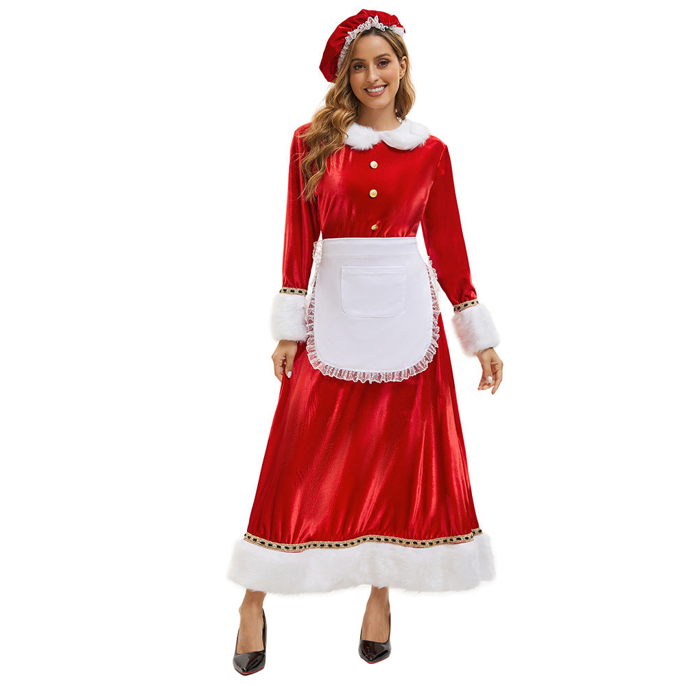 Christmas Adult Women's Dress Santa Costume Party Performance