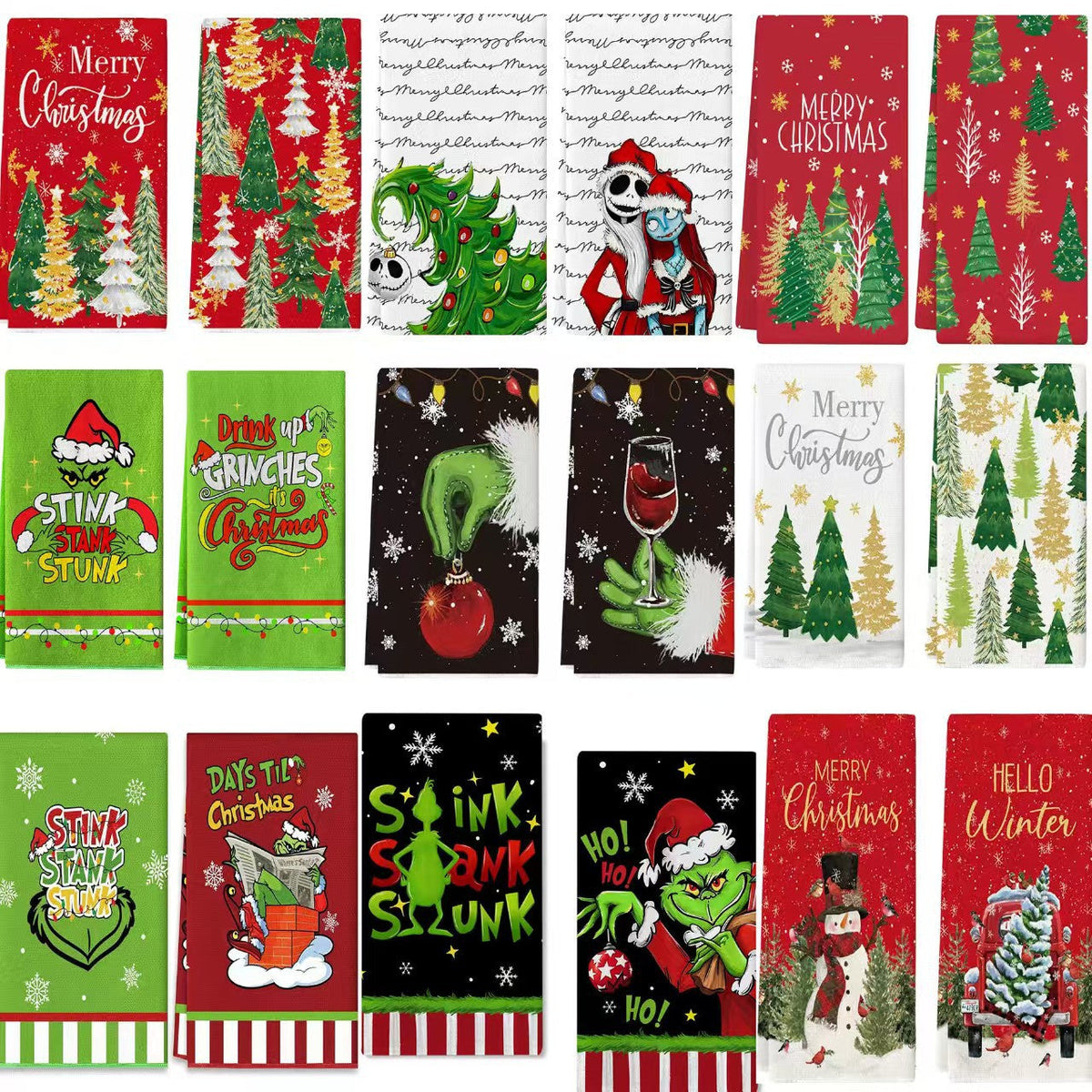 Temu Christmas Kitchen Towels Wholesale Heat Transfer Printing