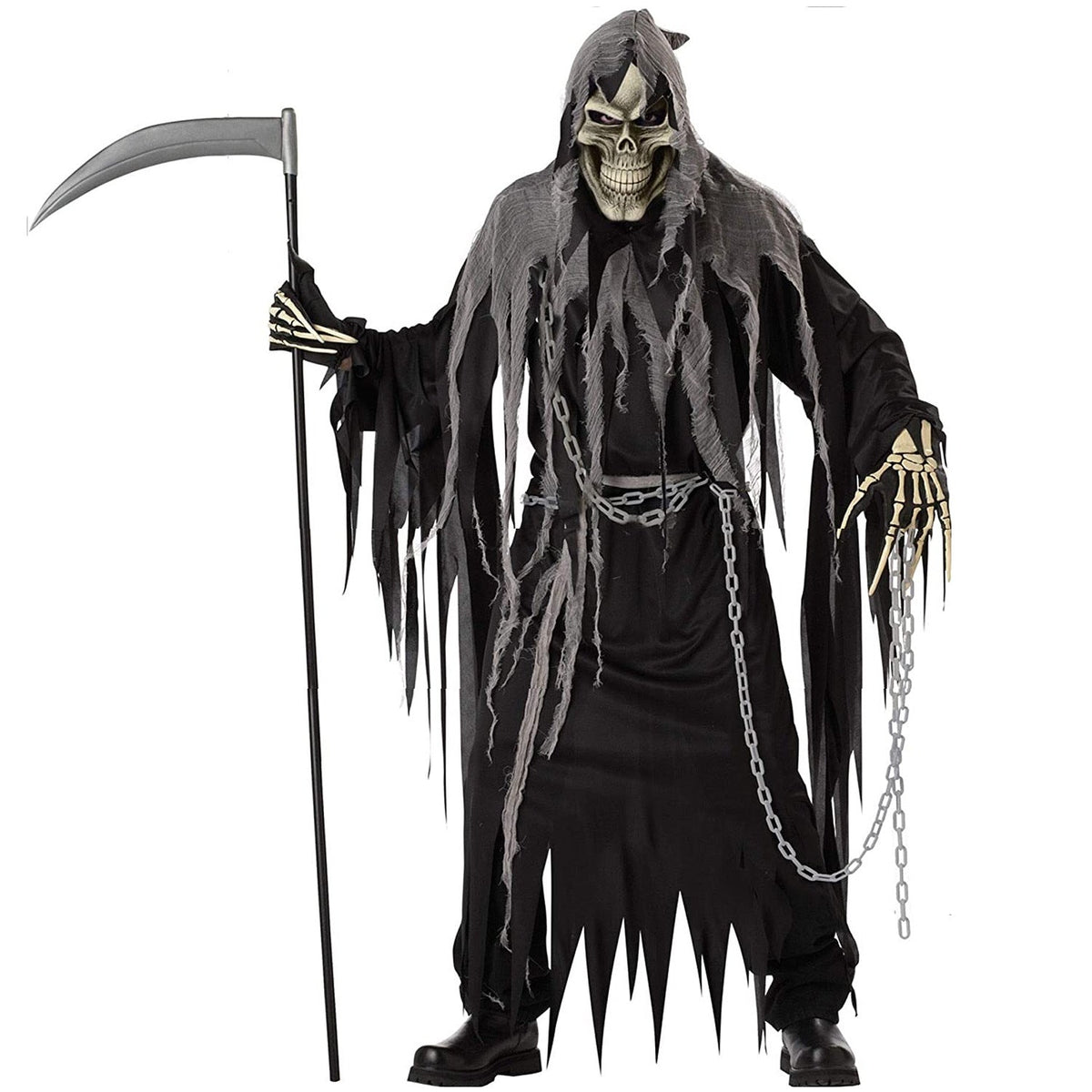 Halloween Grim Reaper Costume With Scythe For Adults