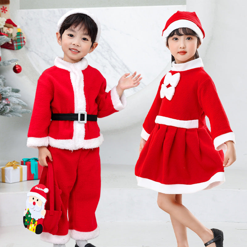 Christmas Costume Santa Claus Kids Outfit Performance Wear Wholesale