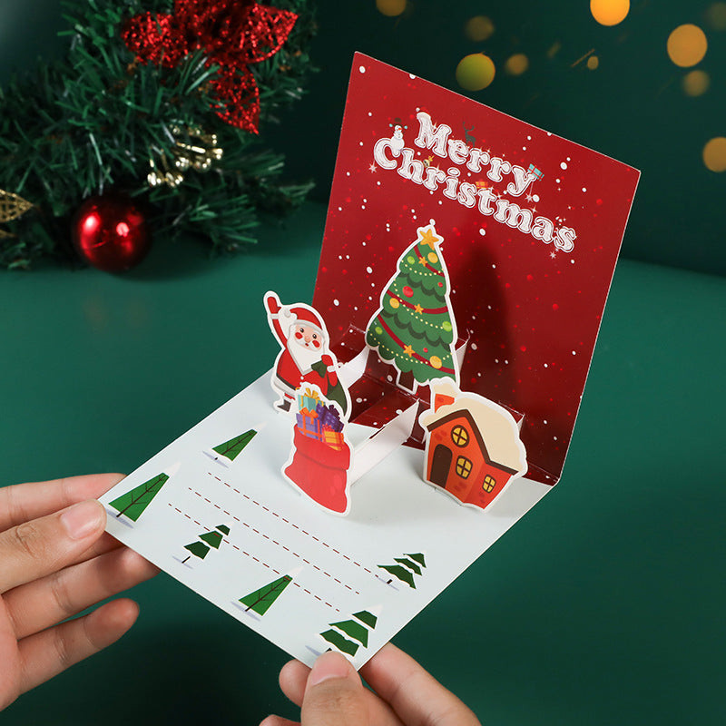 3D Christmas Greeting Cards With Folding Design For New Year, Thanksgiving, And Peace Night Gifts