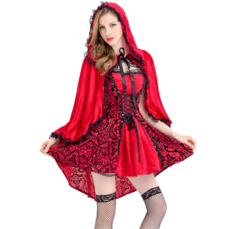 Red Riding Hood Halloween Cape Cosplay Costume Gothic Queen