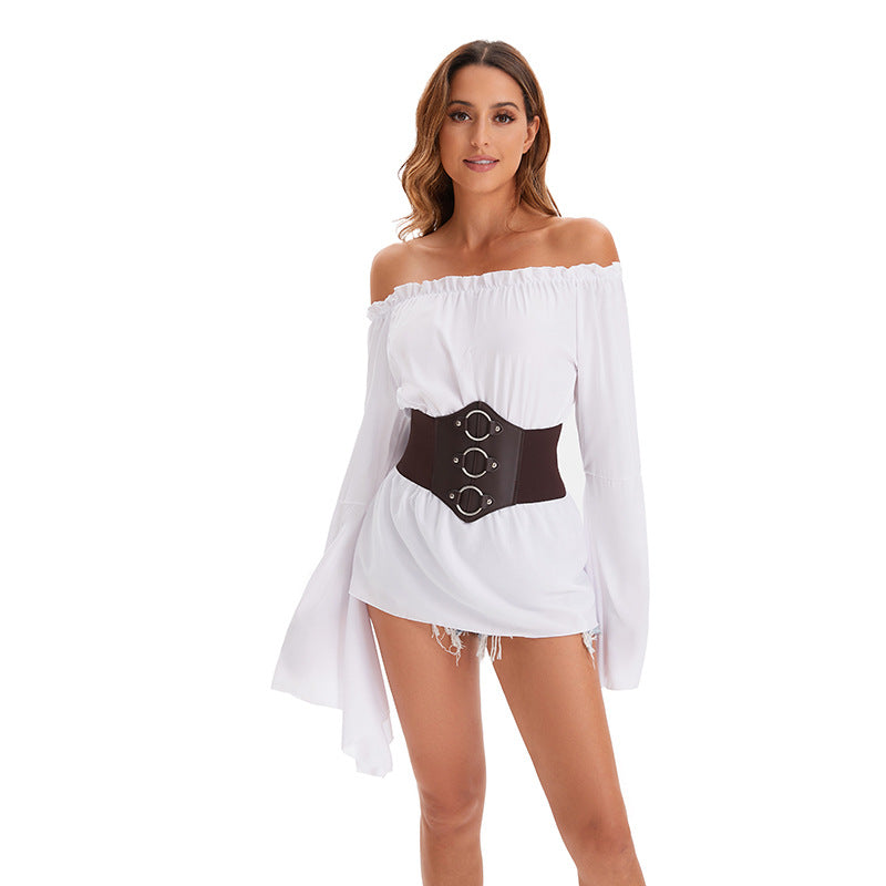 Renaissance Pirate Shirt Women's Medieval Costume Halloween Stage Performance