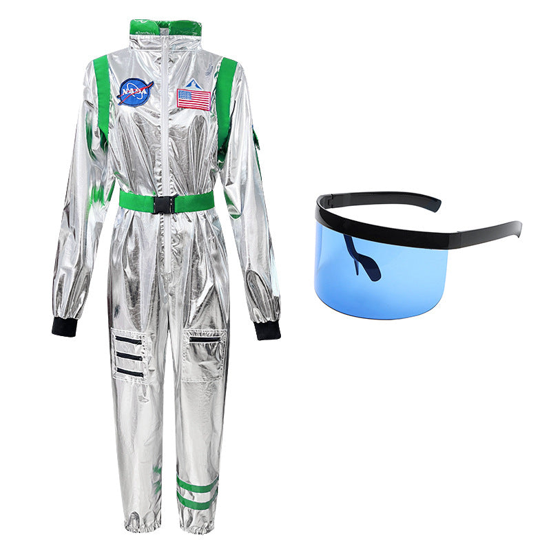 Halloween Adult Astronaut Costume Silver Space Suit Cosplay
