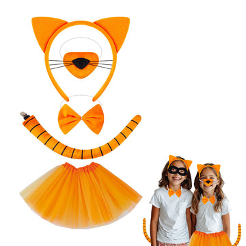 Kids Cosplay Cat Ears Headband Orange Role Play Accessory