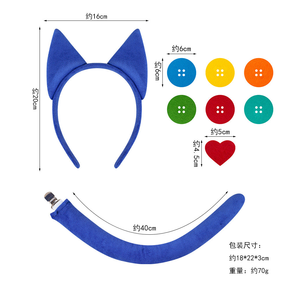 Blue Cat Ear Headband For Kids Halloween Costume Party