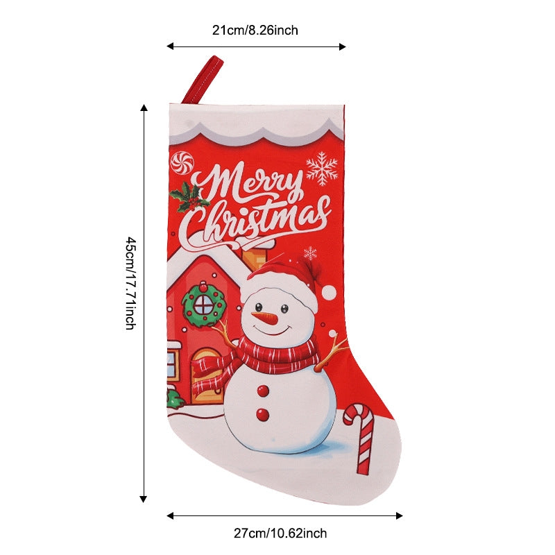 Red Cartoon Christmas Sock Gift Bag