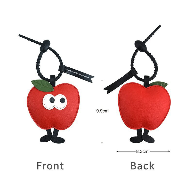 Christmas Apple Car Keychain Leather Bag Charm Ornament