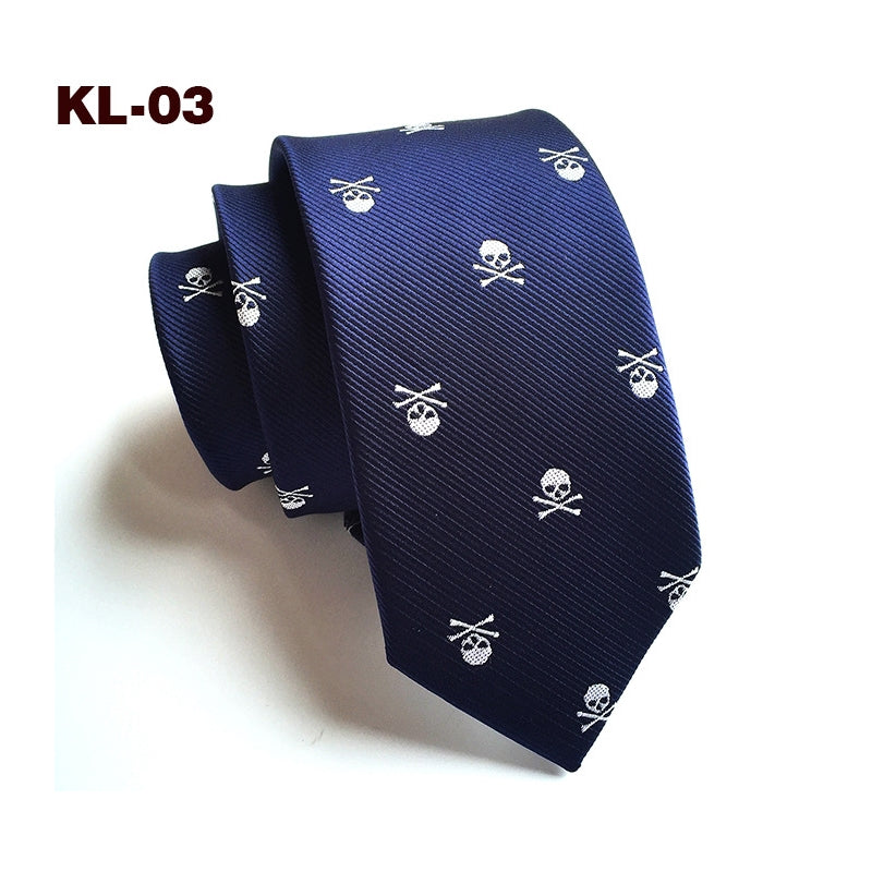 6Cm Narrow Skull Halloween Tie