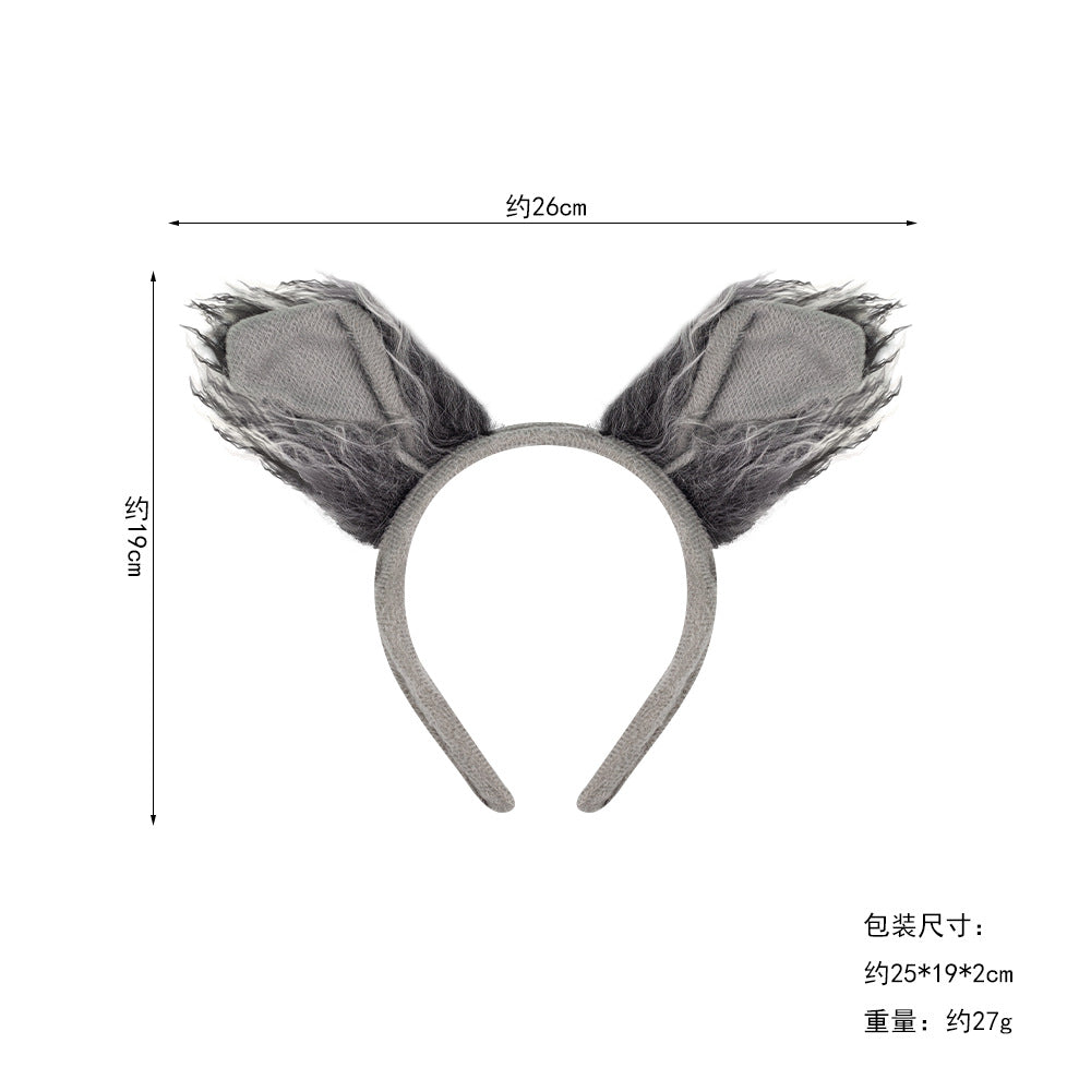 Halloween Animal Ears Headband Grey Wolf Claws Kids Costume