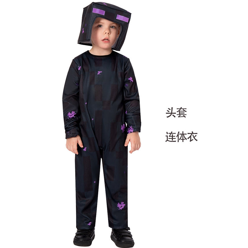 Minecraft Steve Cosplay Costume For Kids Halloween Stage Performance