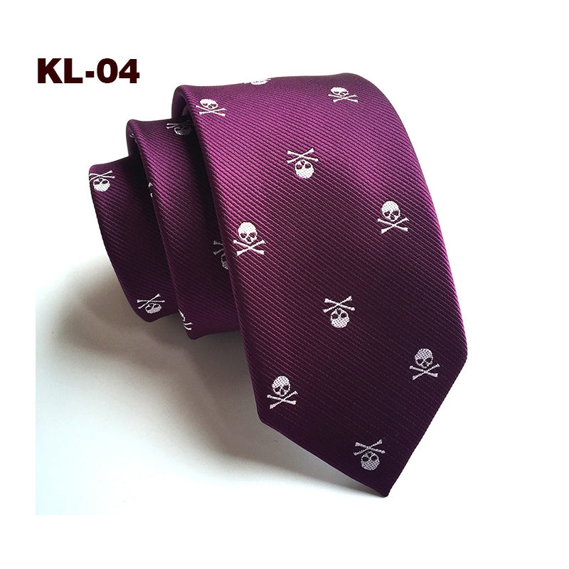 6Cm Narrow Skull Halloween Tie