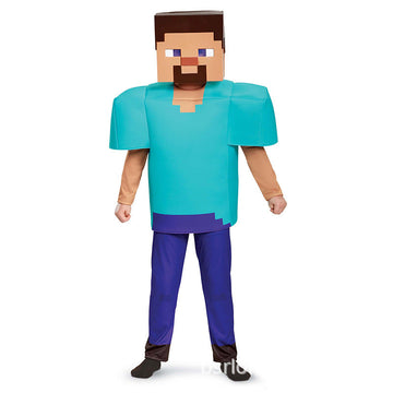 Minecraft Steve Cosplay Costume For Kids Halloween Stage Performance