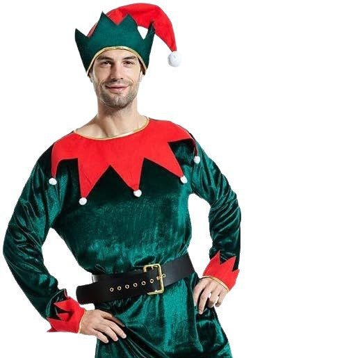 Christmas Children's Elf Costume Green Clown Outfit For Boys Girls