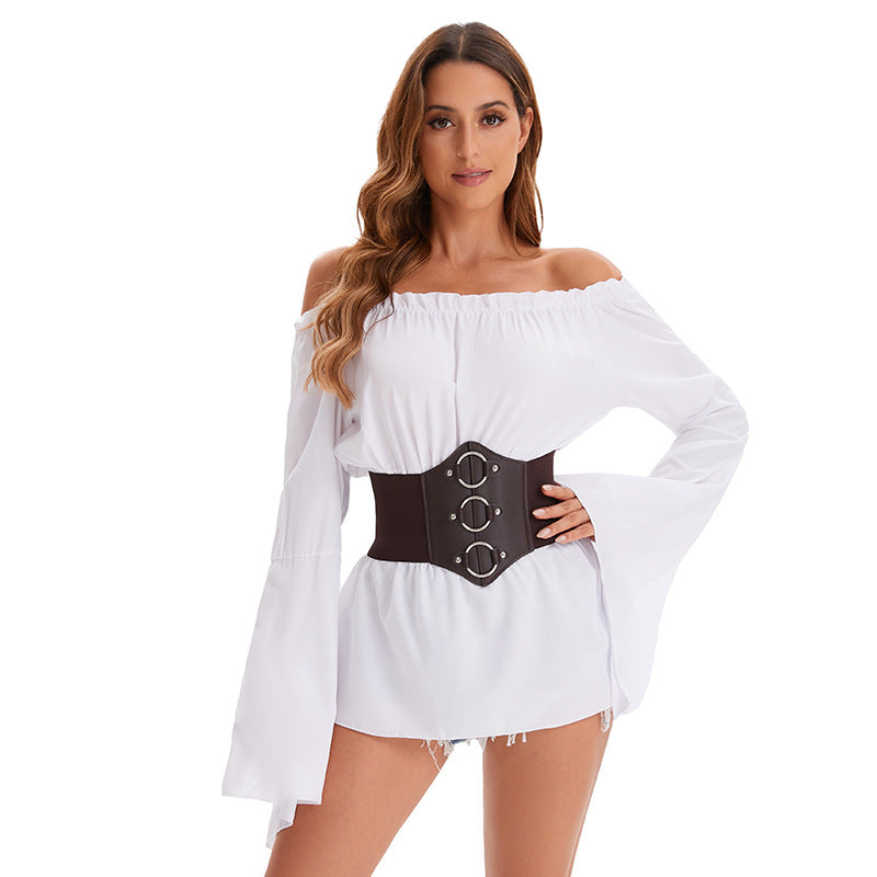 Renaissance Pirate Shirt Women's Medieval Costume Halloween Stage Performance