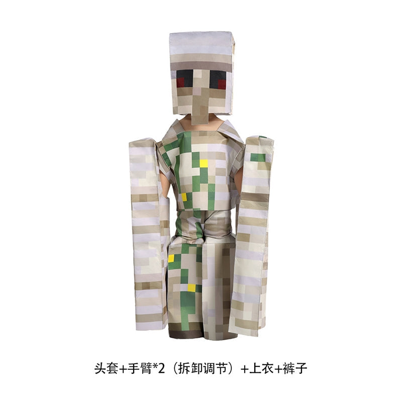 Minecraft Steve Cosplay Costume For Kids Halloween Stage Performance