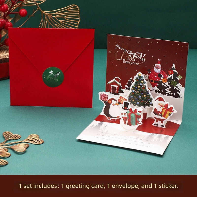 3D Christmas Greeting Cards With Folding Design For New Year, Thanksgiving, And Peace Night Gifts