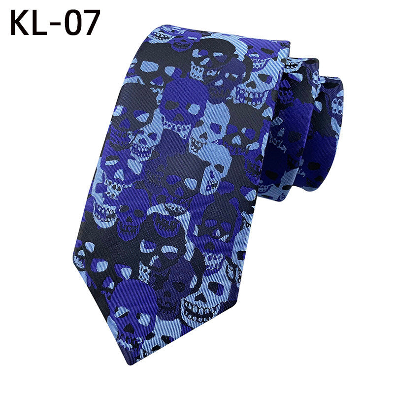 6Cm Narrow Skull Halloween Tie