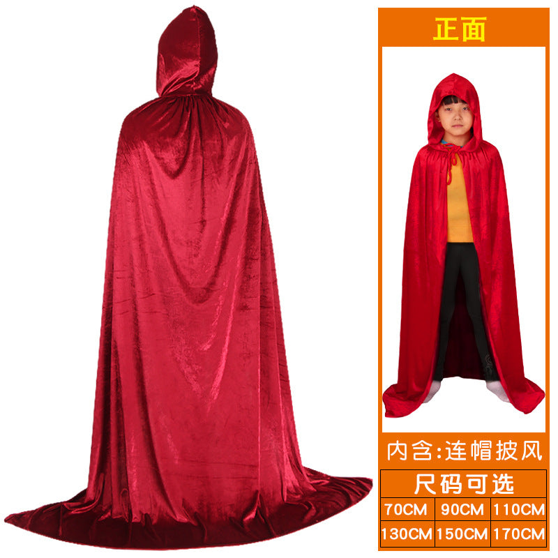 Wholesale Velvet Halloween Cloak For Kids Adults Vampire Reaper Costume