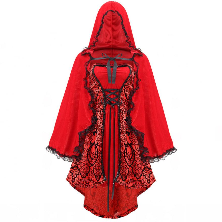 Red Riding Hood Halloween Cape Cosplay Costume Gothic Queen