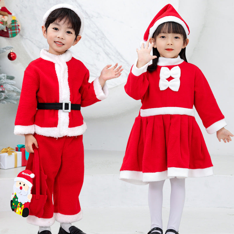 Christmas Costume Santa Claus Kids Outfit Performance Wear Wholesale