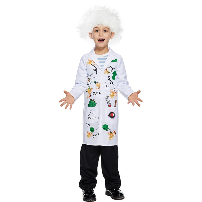 Kids Scientist Cosplay Halloween Party Stage Costume