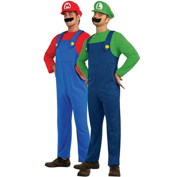 Mario Luigi Costume Adult Halloween Cosplay For Men Women