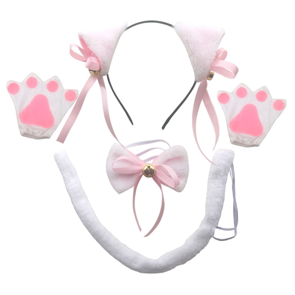 Halloween Black Cat Ears Headband With Bell Costume
