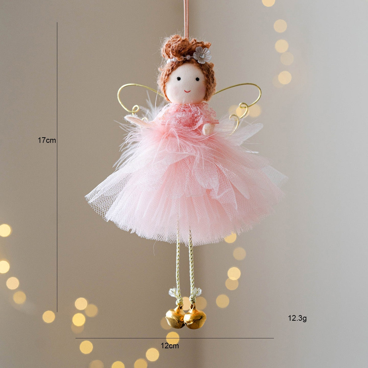 Christmas Decor Petal Mesh Skirt Angel Girl Pendant