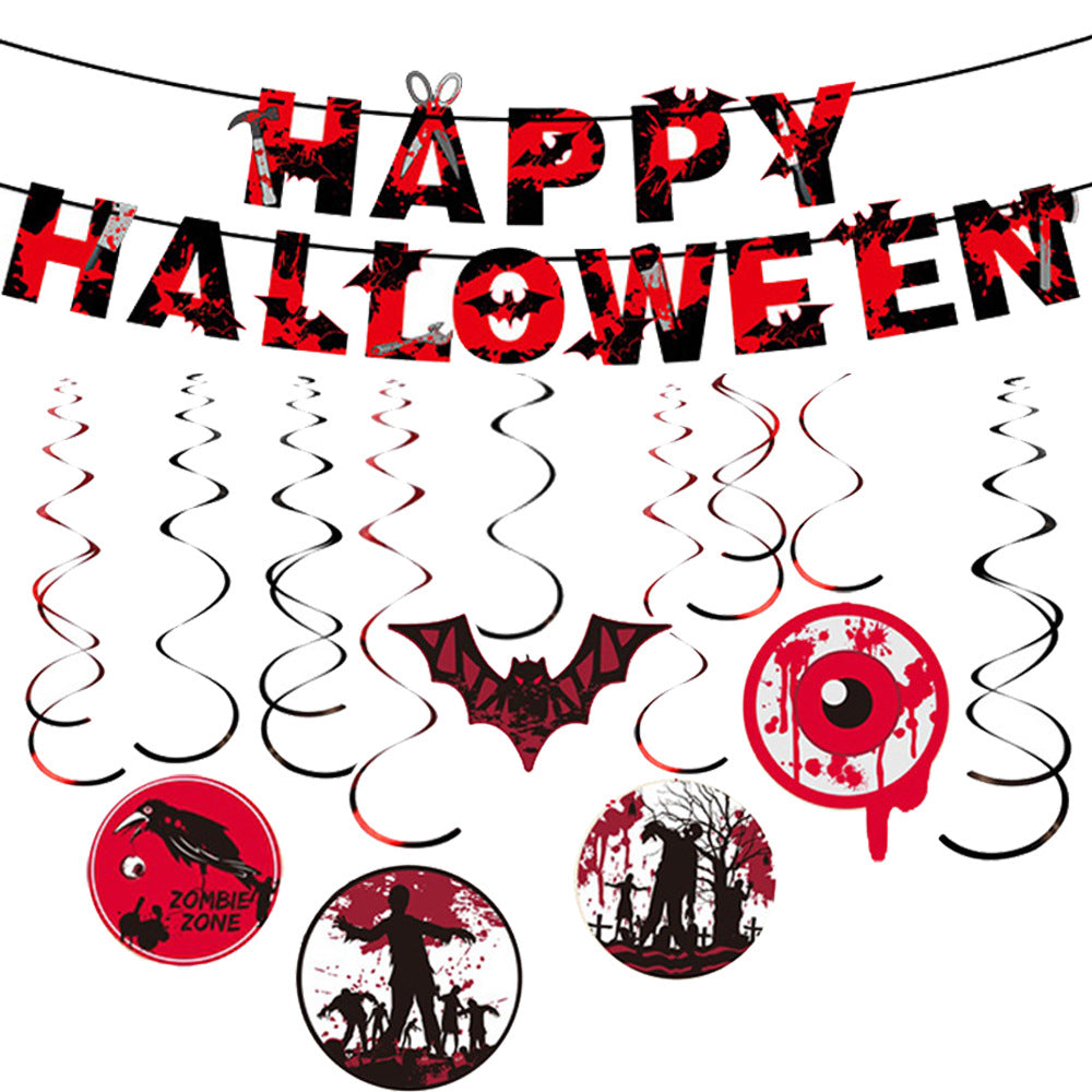 Halloween Blood Red Spiral Hanging Decoration