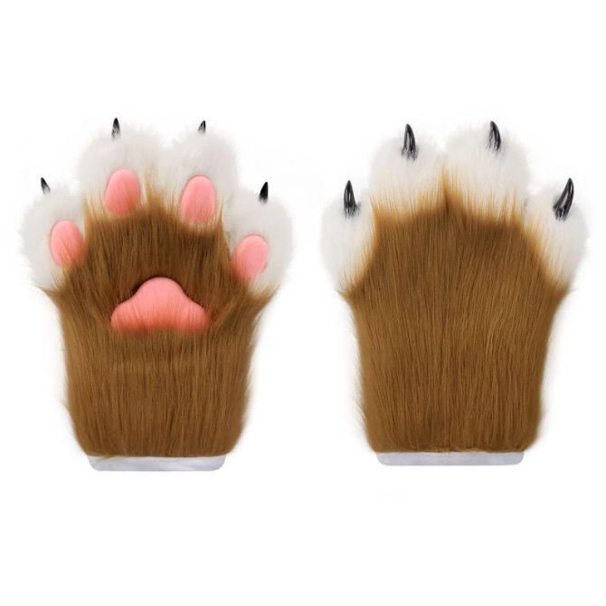 Fursuit Parts Plush Cat Paw Fox Gloves Cosplay Resin Nails In Stock