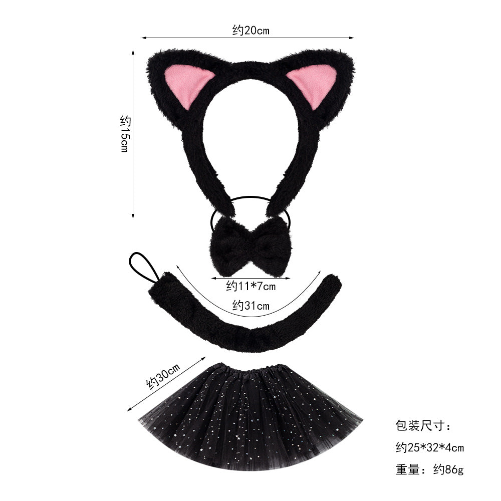 Halloween Animal Headband Cat Ears Fluffy Hair Band
