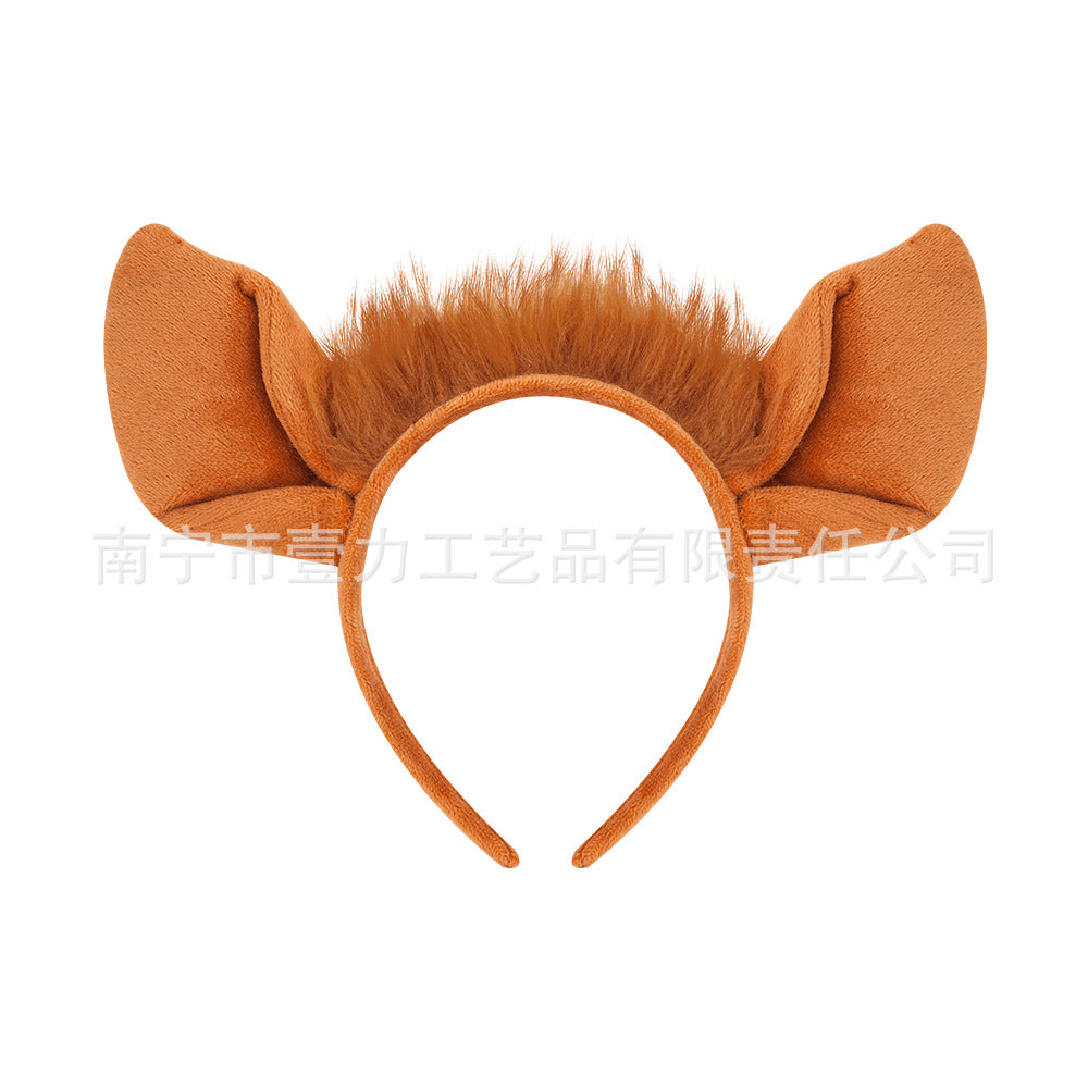 Halloween Fox Ears Headband With Fluffy Tail For Adults Kids