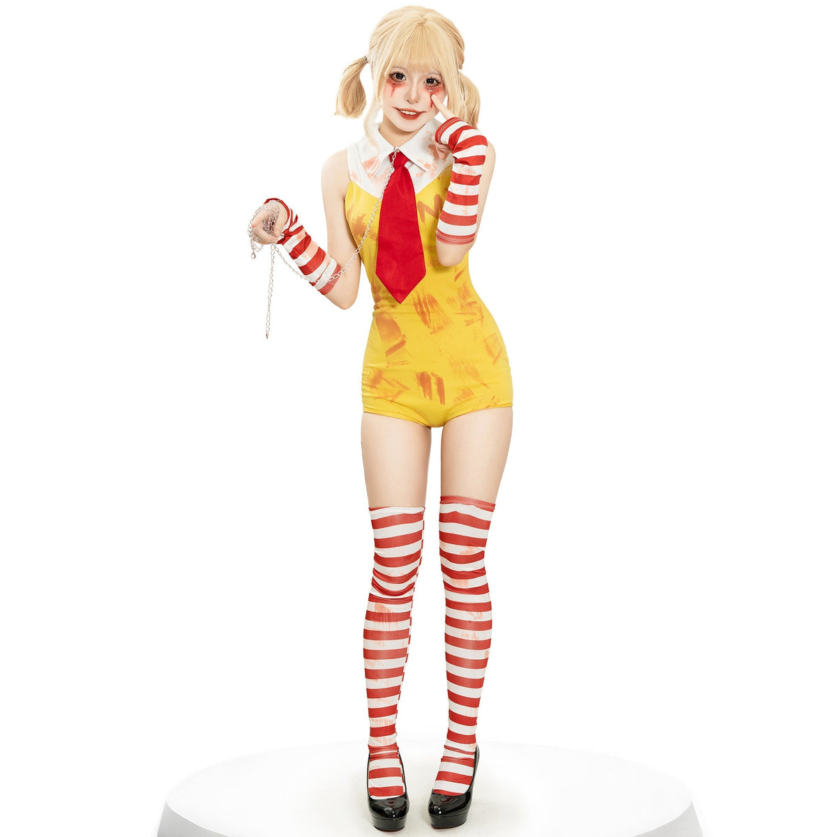 Halloween Vampire Bloodstain Cosplay Mcdonald's Costume S-XL