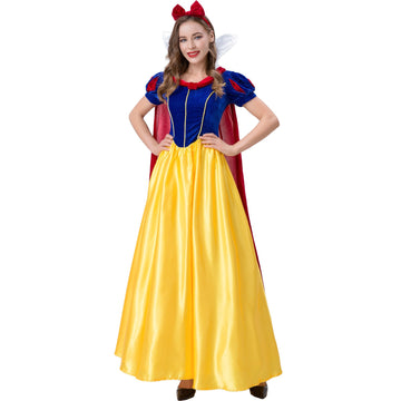Snow Queen Princess Cloak Dress Halloween Cosplay Costume