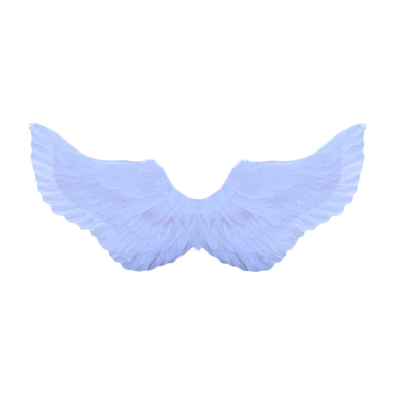Black Feather Wings White Halloween Cosplay Angel Wings