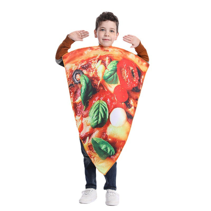 Kids Pizza Costume Funny Cosplay Party Outfit